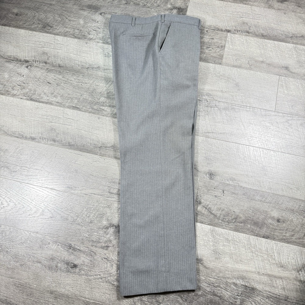 VNTG 70s Haggar Magic Stretch Gray Bell Bottom Pants 38X29 Talon Made In USA‎